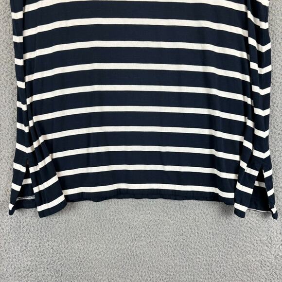 J Jill Tunic XLP Blue Beachy Nautical Striped Layering Tank Flowy Stretch Casual - Picture 3 of 9